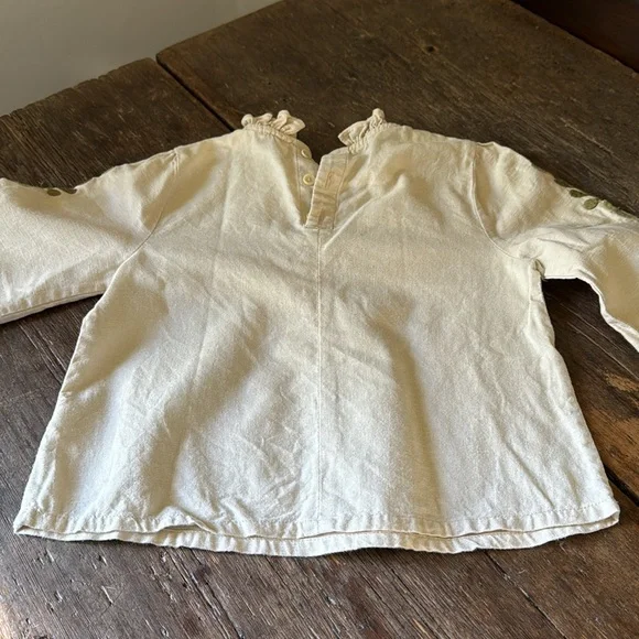 3-5y Apolina cotton embroidered blouse some faint stains see pics 🍀💚🌼 - Picture 6 of 6